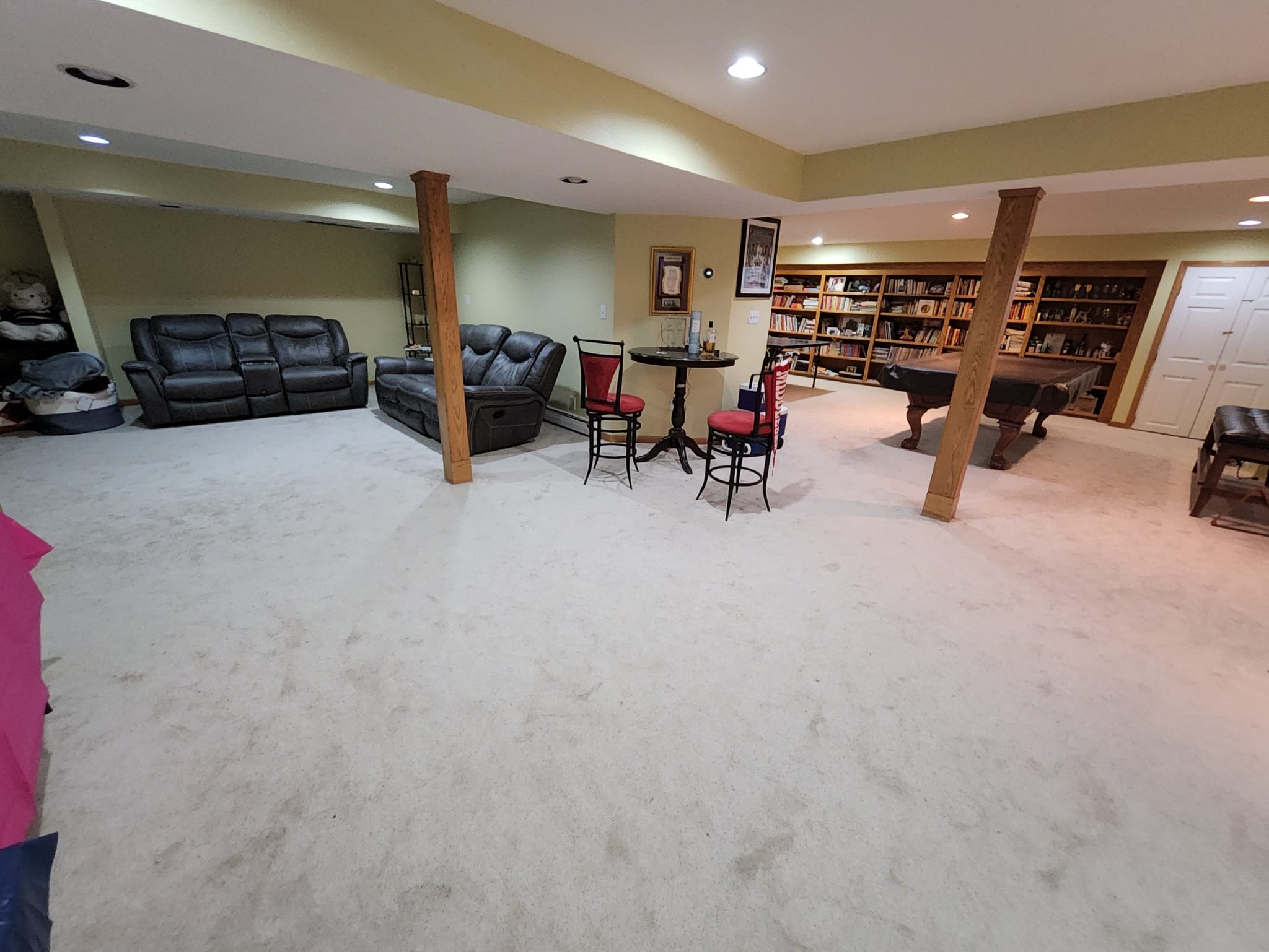 Interior painting before and after Woburn MA — living room transformation by Fine Coat Painters