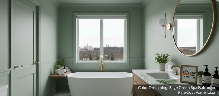 Color of the year 2027 style: bathroom color-drenched in a soft green