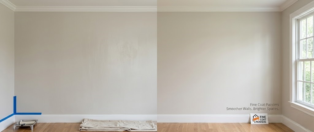 Before and after interior painting pre-1978 home lead safe Merrimack Valley – Fine Coat Painters