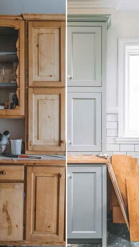 cabinet refinishing Wilmington MA dark green kitchen Wilmington