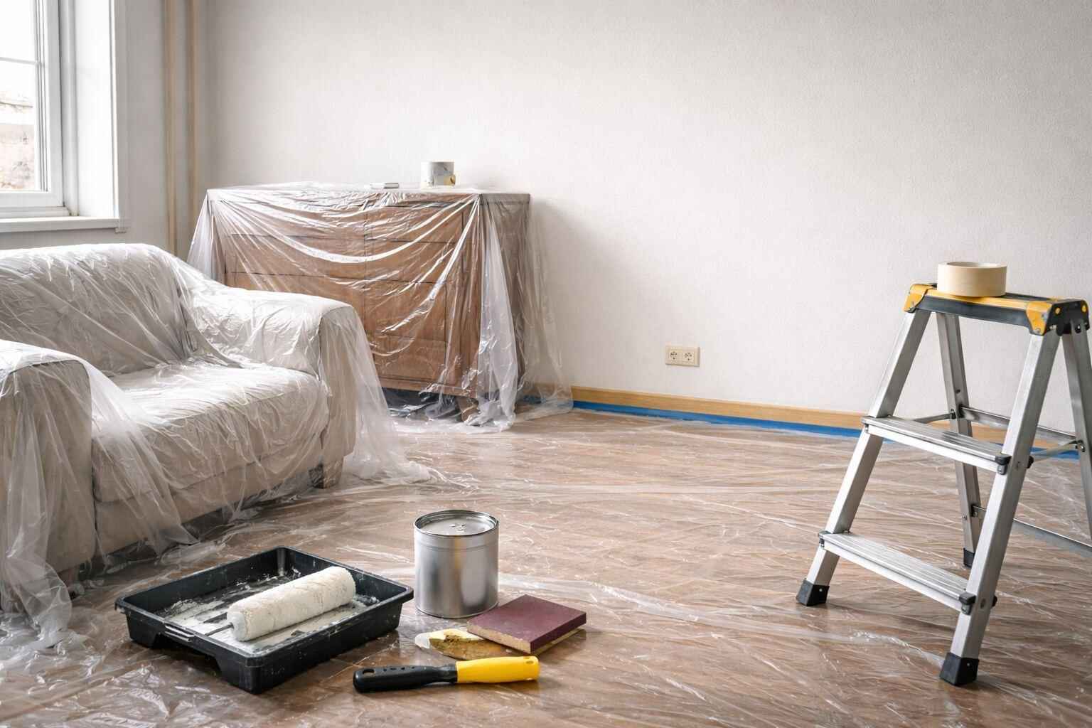 Room preparation before interior painting Woburn MA