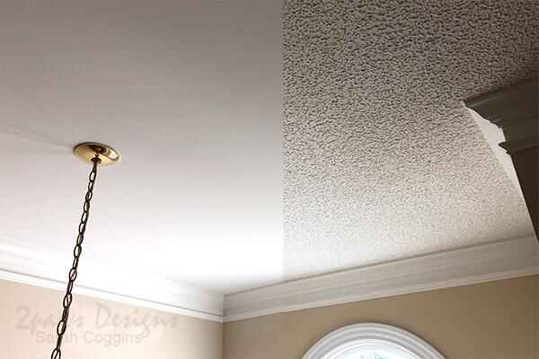 Ceiling texture removal before and after Andover area