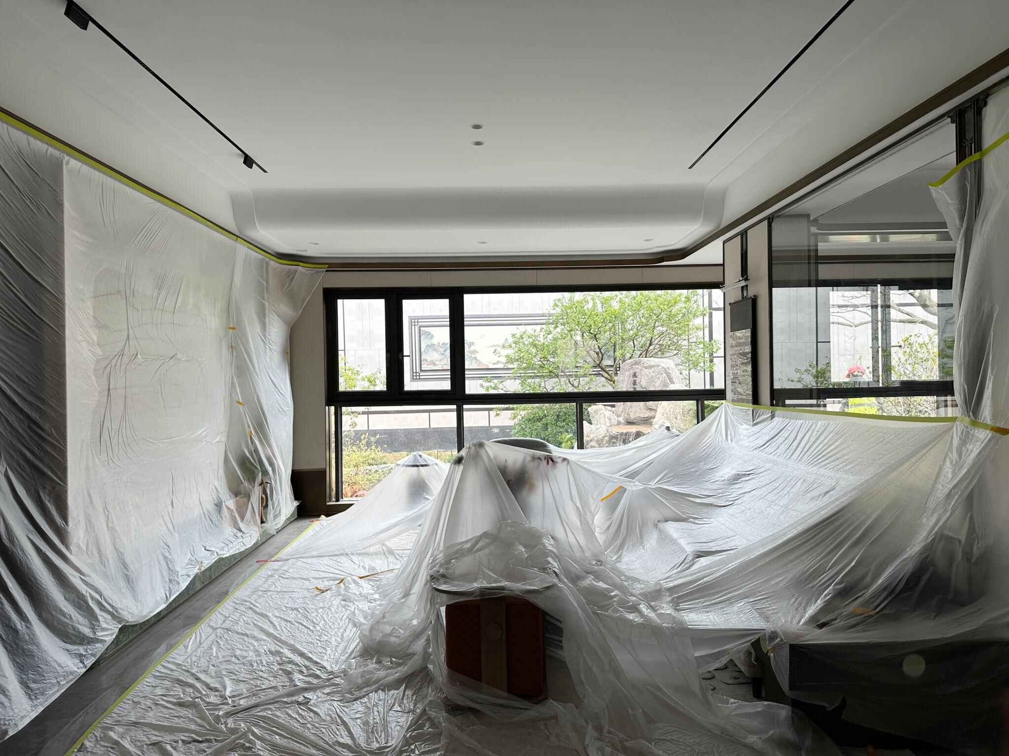 Popcorn ceiling removal process Andover MA — Fine Coat crew