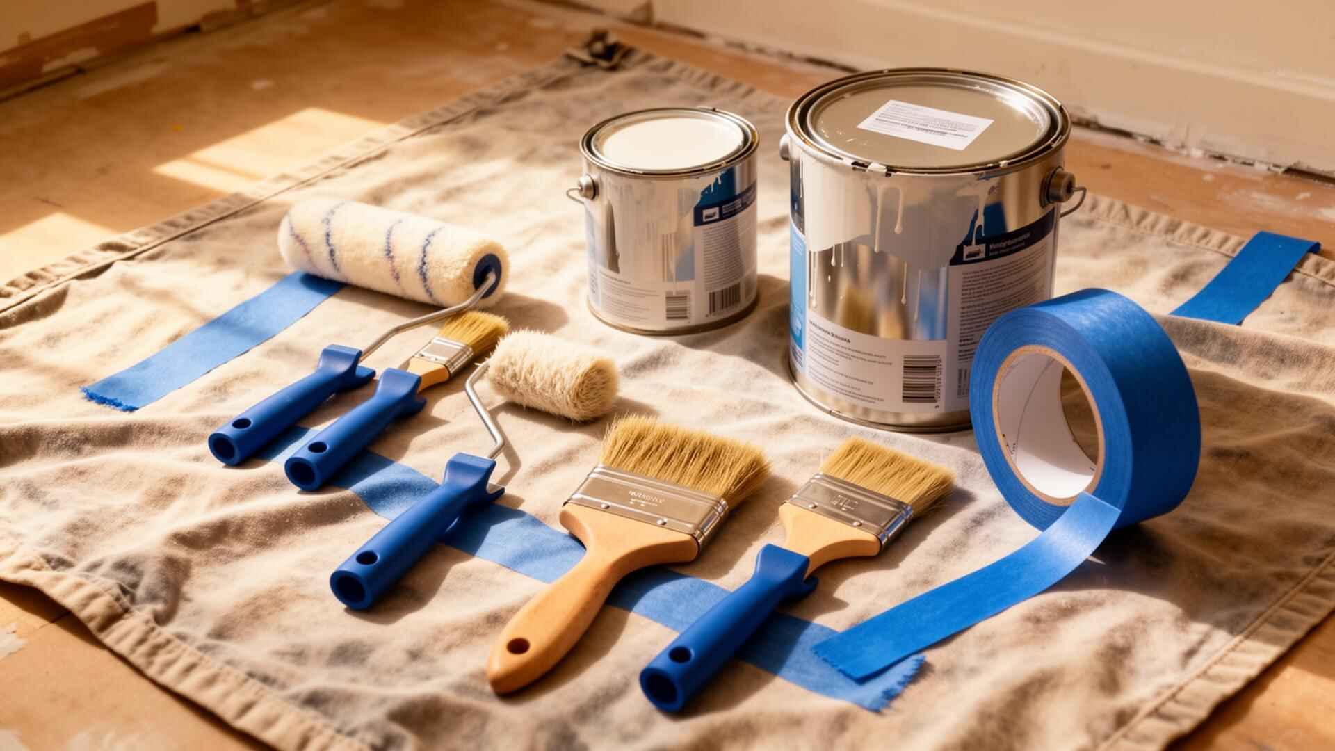 Paint brushes and supplies listed in a written painting proposal from house painters in Burlington, MA