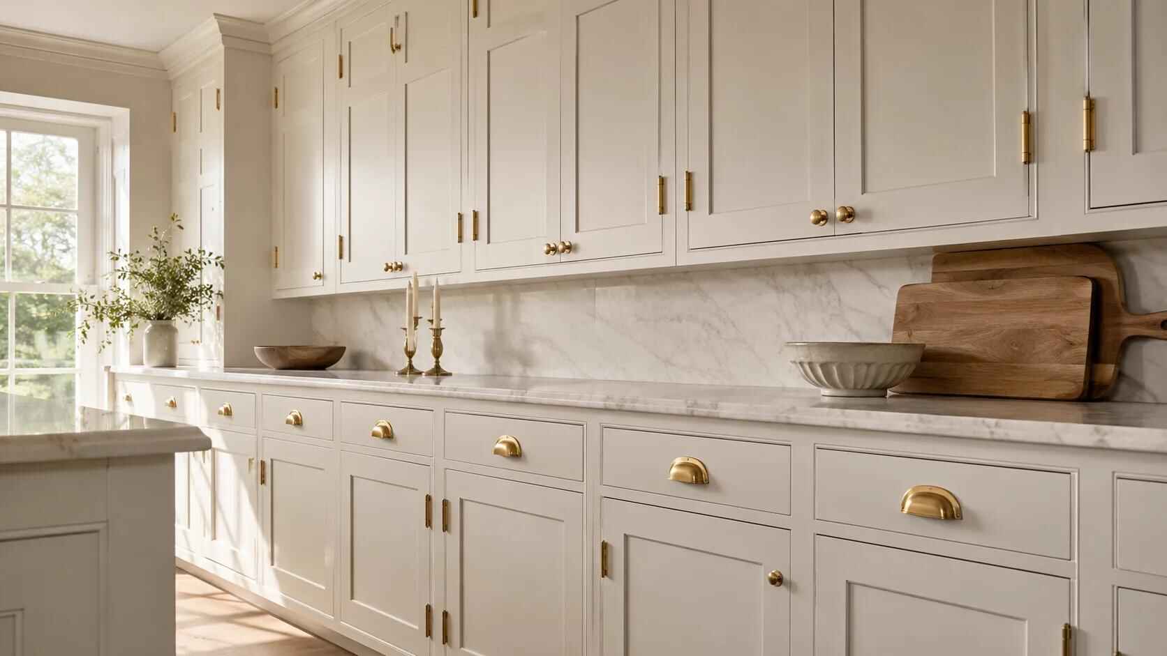 Kitchen cabinet painting: white cabinets with a wood countertop